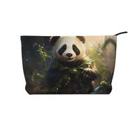 WZYCWB Cute Panda Plant Patterned Toiletry Storage Bag, Essential for organizing Cosmetics and Skincare Products.