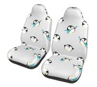 WZYCWB Cute Penguin Car Seat Protectors (2 Pack) - Vehicle Seat Covers for Sedan, SUV, Truck & Van, Interior Protection