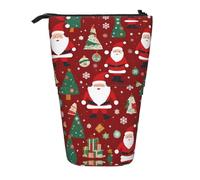WZYCWB Cute Santa's Gift Printed Retractable Pen Holder Suitable for use as a Simple Cosmetic Bag, Wallet, etc.