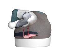 WZYCWB Cute seagull Adult New Year Santa Hat, Unisex Decorative Hat, Christmas New Year Party, 15.7 Inch High Plush Santa Hat