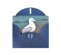 WZYCWB Cute seagull Blue Pattern cards, holiday greeting cards, suitable for family, friends and couples