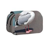 WZYCWB Cute seagull Patterned Portable Pencil Case ideal for organizing pens in the office or storing makeup brushes