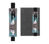 WZYCWB Cute Seagull Printed Large-Capacity PVC Pen Holder + Creative Diary Pen Bag Set with Elastic Band Anti-Slip Design
