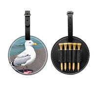 WZYCWB Cute Seagull Special Printed Golf tee Storage Bag - Portable Hanging Buckle Design