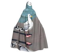WZYCWB Cute seagullPatterned Hooded Cape Adult Robe Suitable for Family Gatherings Stage Performances Cosplay and Halloween Parties
