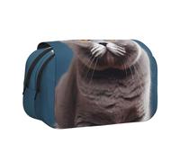 WZYCWB Cute shorthair cat Patterned Portable Pencil Case ideal for organizing pens in the office or storing makeup brushes