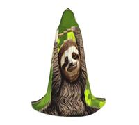 WZYCWB Cute Sloth Printed Small Hooded Cape, Holiday Party Costume, Carnival Party Prop, Sizes S/M/L