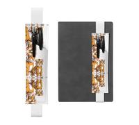 WZYCWB Cute tiger Leather Pen Holder Bookmark, Adjustable Leather Pen Holder, Perfect for Back to School Christmas Gifts