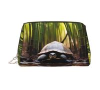 WZYCWB Cute Turtle Printed Leather Cosmetic Bag - Stylish and Portable Cosmetic Storage Bag
