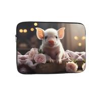 WZYCWB Cute young pig 10 inch Printed laptop sleeve for 10-17-inch laptops, perfect for business, office, school, or university use.
