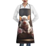 WZYCWB Cute young pig A printed kitchen apron with pockets and hem perfect for cooking baking painting and housework