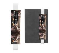 WZYCWB Cute young pig Adjustable Journal Bookmark, Leather Pen Holder Bookmark, Perfect for Back to School Christmas Gift Bookmark Leather Pen Holder,