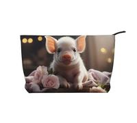 WZYCWB Cute Young Pig Patterned Toiletry Storage Bag, Essential for organizing Cosmetics and Skincare Products.