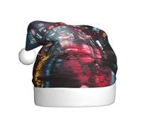 WZYCWB Cyber â€‹â€‹Neon Street Printed Santa hat, festive New Year's decorative hat, suitable for adults and children at Christmas parties.