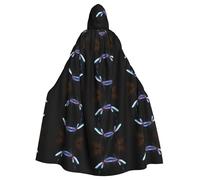 WZYCWB Cyber Dragonfly Printed hooded cape suitable for masquerade, Halloween party cosplay props