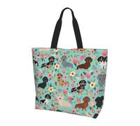 WZYCWB dachshund Printed Tote Bag - Shoulder Bag - Suitable for Travel, Yoga, Beach, Commute, Shopping - Gift for Men and Women