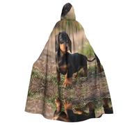 WZYCWB Dachshund puppy Printed adult party decoration cape, Halloween hooded cape, unisex Halloween, carnival, masquerade, role play