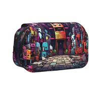 WZYCWB Dark colored paths Patterned Portable Pencil Case ideal for organizing pens in the office or storing makeup brushes