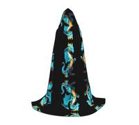WZYCWB Data Dragon Firewall Printed Large Hooded Cape, Holiday Party Costume, Carnival Party Prop, Sizes S/M/L