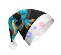 WZYCWB Data Dragon Firewall Printed Santa hat with LED lights, perfect for Christmas parties, stage performances, and holiday parties.
