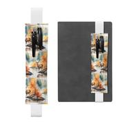 WZYCWB Deer by the river Diary pencil pouches, PVC pen holders and pen holders with elastic bands, and bookmarks are the best gift choices., White, One Size