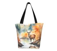 WZYCWB Deer by the river Fashionable shoulder handbag, women's crossbody shoulder bag, suitable for weekend travel shopping shoulder bag