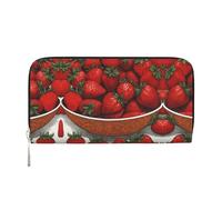 WZYCWB Deer by the river Leather clutch bags zipper wallets and card holders are perfect for travel or daily use, Cute Strawberries, One Size