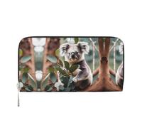 WZYCWB Deer by the river Leather clutch bags zipper wallets and card holders are perfect for travel or daily use, Cartoon Koala, One Size