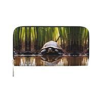 WZYCWB Deer by the river Leather clutch bags zipper wallets and card holders are perfect for travel or daily use, Cute Turtle, One Size