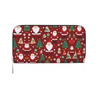 WZYCWB Deer by the river Leather clutch bags zipper wallets and card holders are perfect for travel or daily use, Cute Santa's Gift, One Size