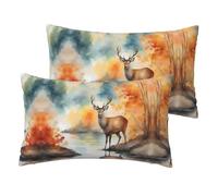 WZYCWB Deer by the river Printed 2-pack pillowcases, ideal for bedroom sofas