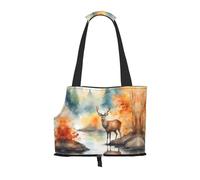 WZYCWB Deer by the river Printed Pet Shoulder Bag - Lightweight, Breathable Travel Small Pet Shoulder Bag