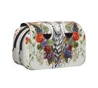 WZYCWB Deer head and red wine Patterned Portable Pencil Case ideal for organizing pens in the office or storing makeup brushes