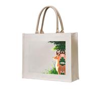 WZYCWB Deer looking into the distance Printed three-dimensional canvas tote bag suitable for travel, work, fitness, camping and beach carrying