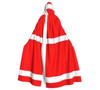 WZYCWB Denmark Danish Flag Patterned Hooded Cape - Ideal Costume for Carnival/Festival Party Cosplay