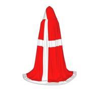 WZYCWB Denmark Danish Flag Printed Large Hooded Cape, Holiday Party Costume, Carnival Party Prop, Sizes S/M/L
