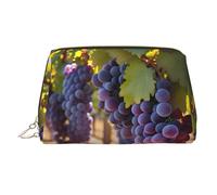WZYCWB Desert Grapes Printed Leather Cosmetic Bag for Women - Stylish and Soft, Durable
