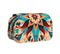 WZYCWB Diamond Flower Indian Print Patterned Portable Pencil Case ideal for organizing pens in the office or storing makeup brushes