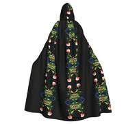 WZYCWB Dictatorship Rose Printed hooded cape suitable for masquerade, Halloween party cosplay props