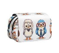 WZYCWB Different Owls Patterned Portable Pencil Case ideal for organizing pens in the office or storing makeup brushes