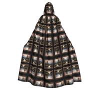 WZYCWB Distant mountains and rivers Halloween hooded cape suitable for party carnival role-playing costumes