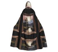WZYCWB Distant mountains and rivers Halloween hooded cape suitable for party carnival role-playing costumes