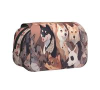 WZYCWB Dog Pictures Printing Portable Pencil Case ideal for organizing pens in the office or storing makeup brushes