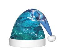 WZYCWB Dolphin Leap Patterned Christmas Hats for Kids, Cute Pointed Hats, Christmas Party Decorations and Gifts for Family Gatherings