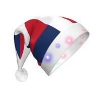 WZYCWB Dominican Republic Adult New Year Christmas hat, with LED lights, unisex plush Christmas hat, New Year Christmas party gift