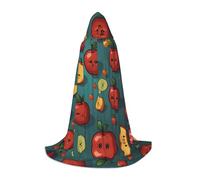 WZYCWB Dopamine fruit cute cartoon Printed Hooded Cape | Cosplay Costume, Halloween Anime Party Prop - Medium