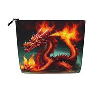 WZYCWB Dragon King in Fire Patterned cosmetic bag, travel cosmetic bag, multifunctional storage bag, storage for daily necessities