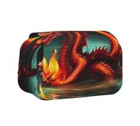 WZYCWB Dragon King in Fire Portable Pencil Case ideal for organizing pens in the office or storing makeup brushes