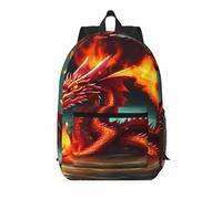 WZYCWB Dragon King in Fire Printed backpack with pockets - suitable for work, business trips, travel, sports