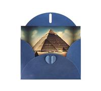 WZYCWB Dreaming of the Pyramids of Khufu Blue Pattern cards, holiday greeting cards, suitable for family, friends and couples